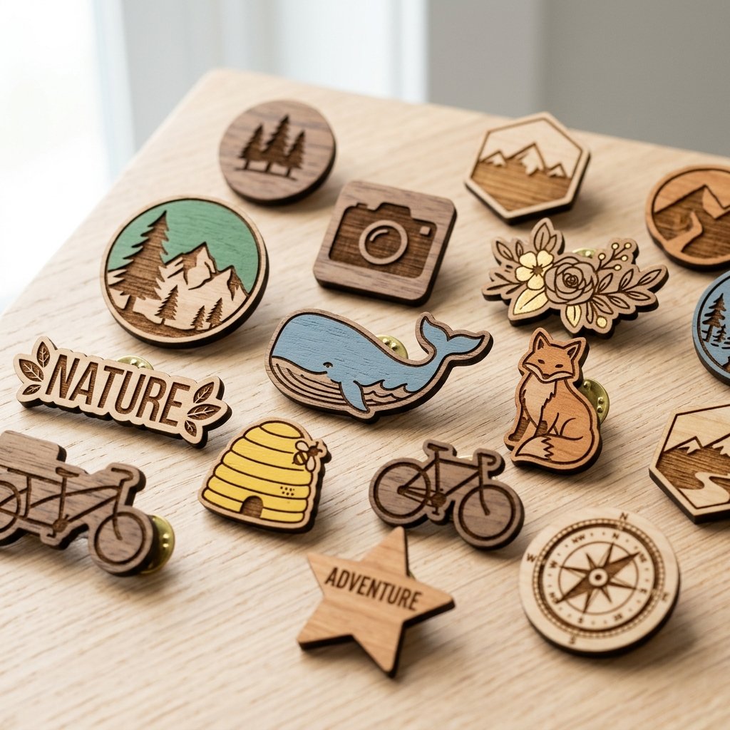 Custom wooden lapel pins manufacturer